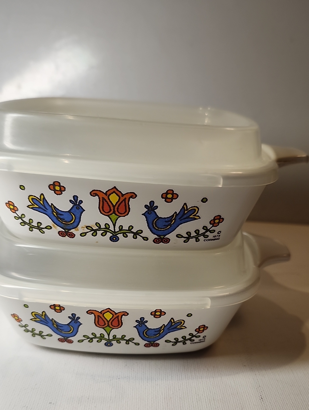 Vintage Corningware Casserole Dish with Lid Country Festival P-41-b
